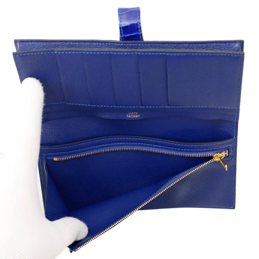 海外ノベルティ■長財布■べアンスフレ■青■HERMES-a エルメス 長財布 ベアンスフレ マチ有り ブルーエレクトリック