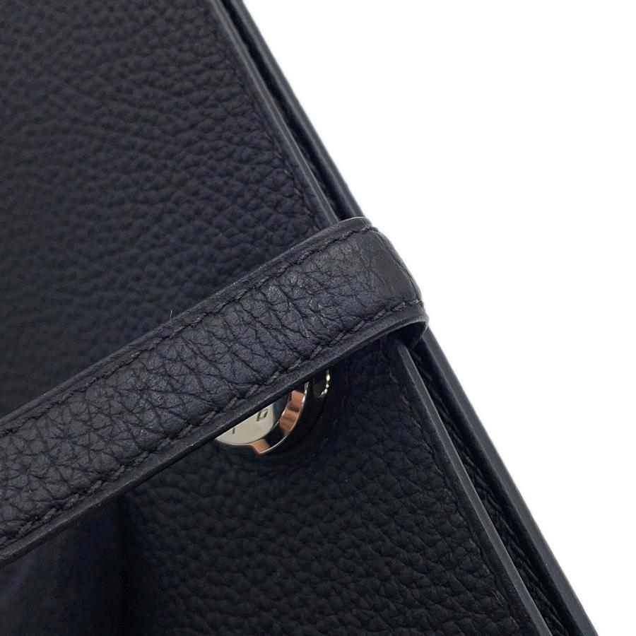 エルメス 長財布 ドゴンロング ブラック/シルバー金具 トリヨン
