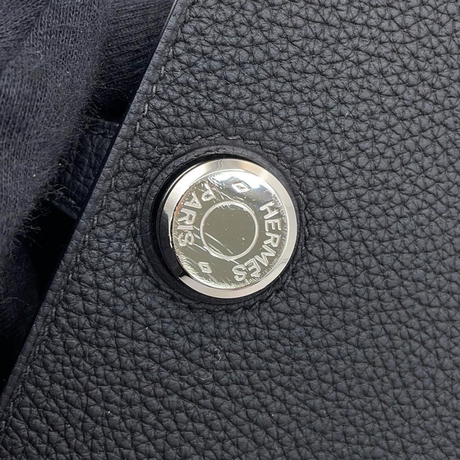 エルメス 長財布 ドゴンロング ブラック/シルバー金具 トリヨン
