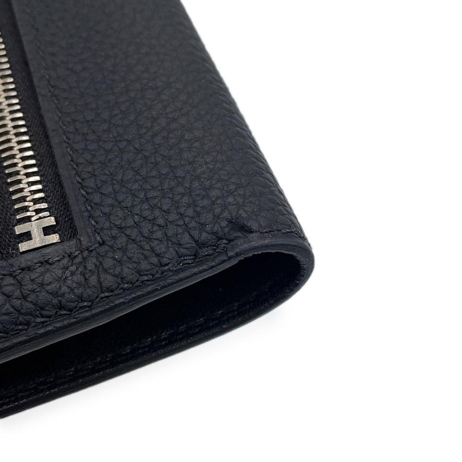 【レア】エルメス ドゴン MM ロング 長財布 札入れ トリヨンクレマンス エルメス 長財布 ドゴンロング ブラック/シルバー金具 トリヨン