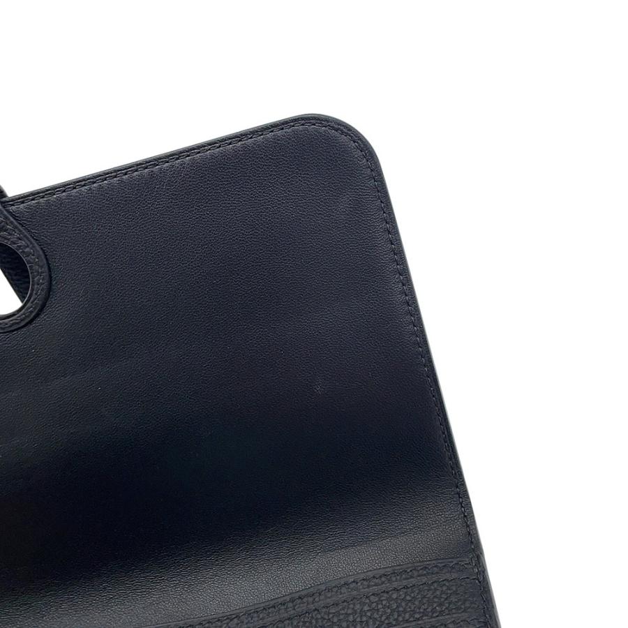 エルメス 長財布 ドゴンロング ブラック/シルバー金具 トリヨン
