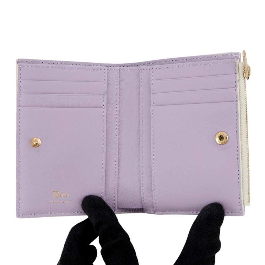 【Lady Dior】レディディオール　カナージュラムスキン　二つ折り財布 ディオール 二つ折り財布 レディディオール Lady Dior Dahlia