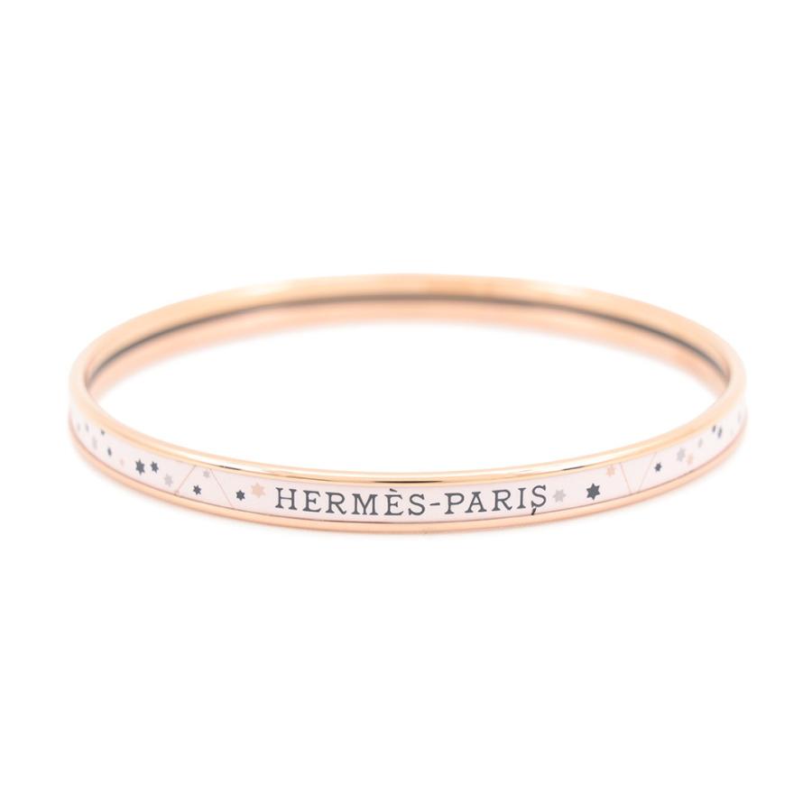 HERMES エナメルブレスレット ピンク ゴールド エルメス ブレスレット エナメル バングル 十二星座 ローズプードル