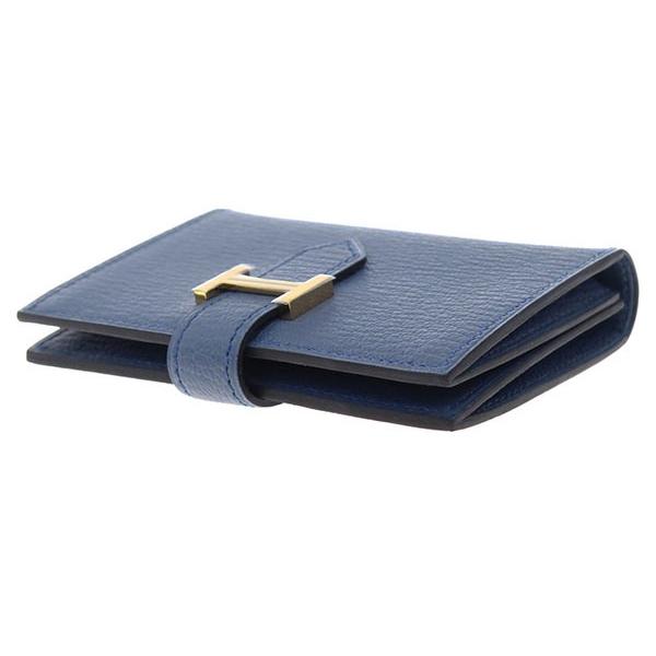 HERMES（エルメス） カードケース ベアン ブルーアガット×ゴールド金具