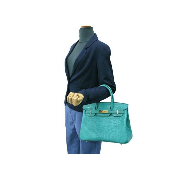 HERMES（エルメス） バーキン30 cm ハンドバッグ ブルーパオン