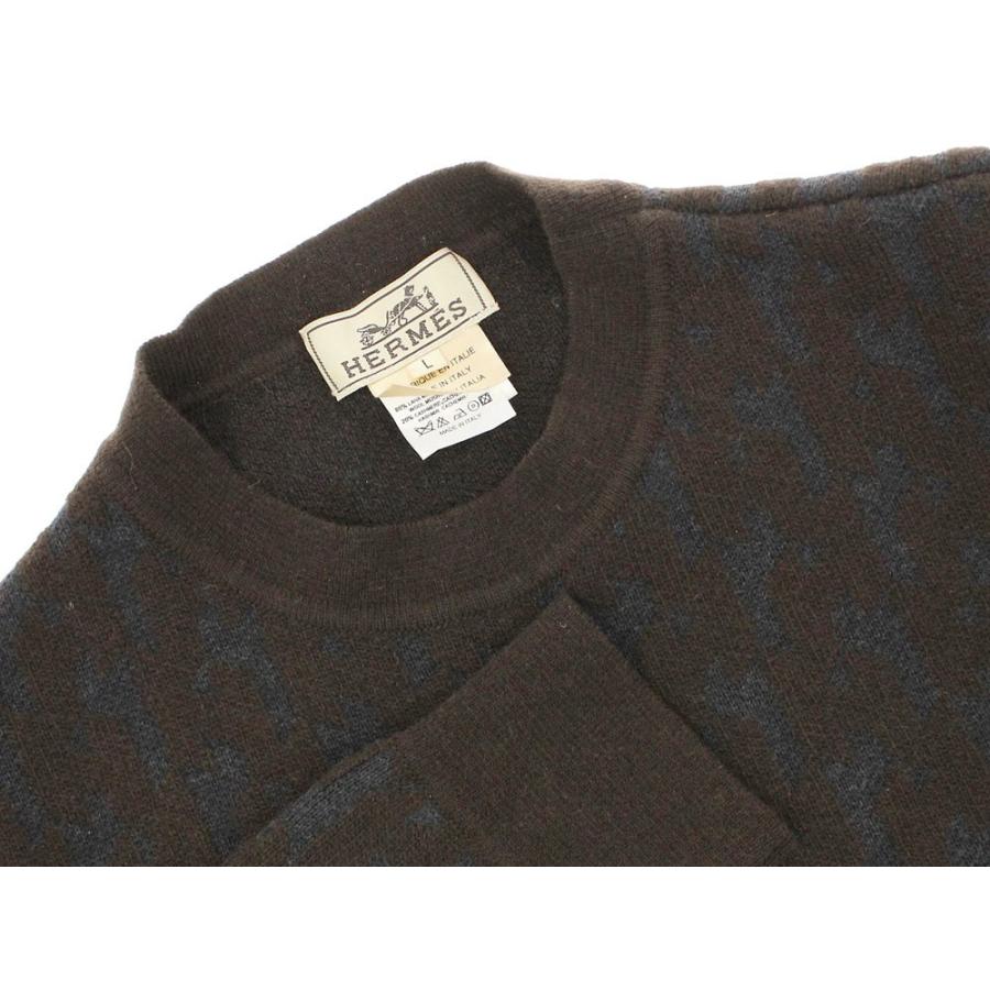 HERMES エルメス セーター ウール カシミヤ クルーネック ニット