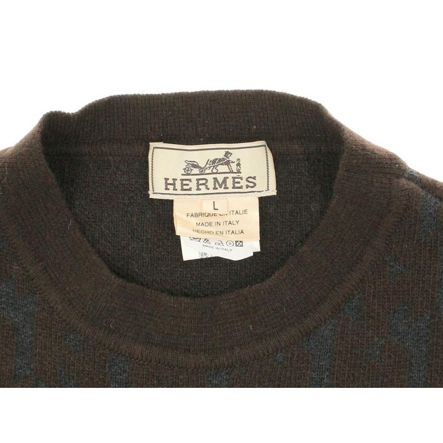 HERMES エルメス セーター ウール カシミヤ クルーネック ニット