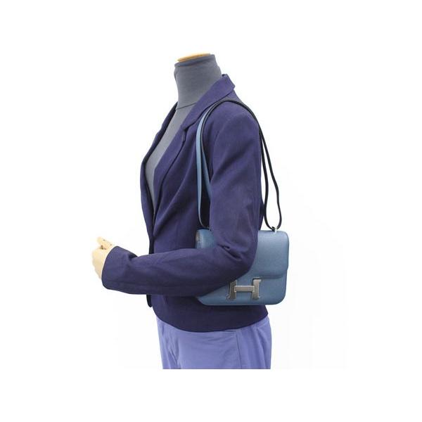 HERMES エルメス ショルダーバッグ ミニ コンスタンス3 ブルーアガット 