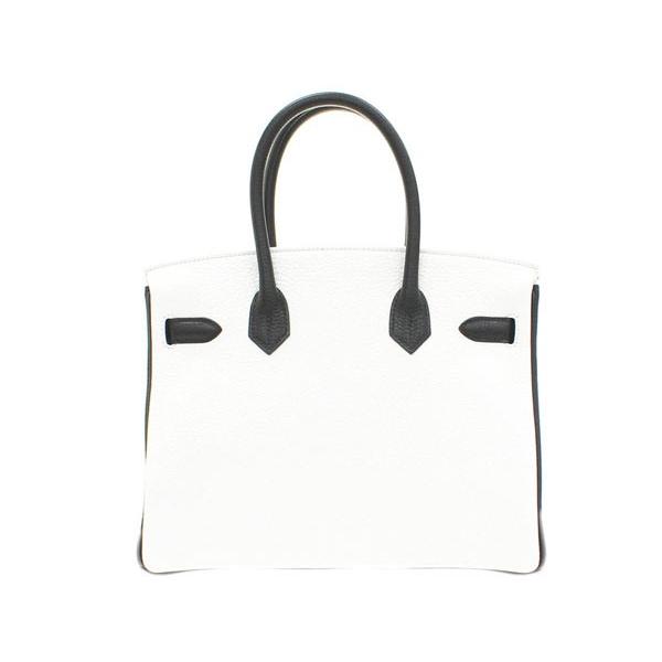 HERMES エルメス バーキン30 cm ハンドバッグ ホワイト×ブラック 
