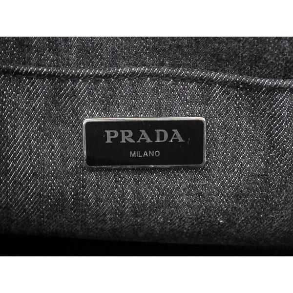 PRADA（プラダ） トートバッグ カナパ デニム ビジュー スタッズ付き