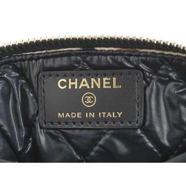 シャネル ポーチ ココマーク コットン ネイビー ブラック ベージュ 美品 シャネル CHANEL CHANEL ポーチ A80909 B10583 マトラッセ ココマーク