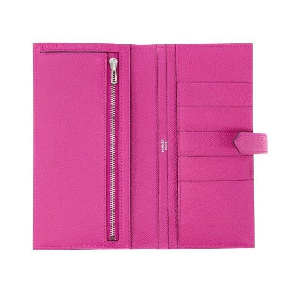 HERMES（エルメス） 長財布 ベアンクラシック ローズパープル×シルバー