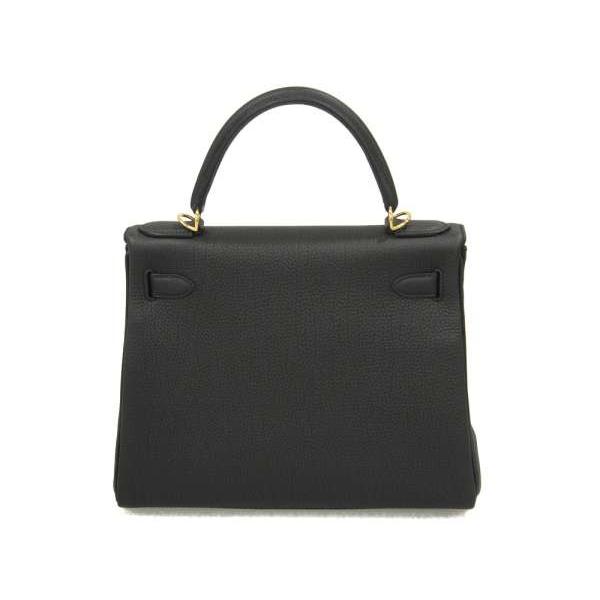 エルメス ハンドバッグ ケリー28 cm 内縫い ブラック×ゴールド金具 トゴ A刻印 HERMES Kelly バッグ 黒｜gallery-rare｜03