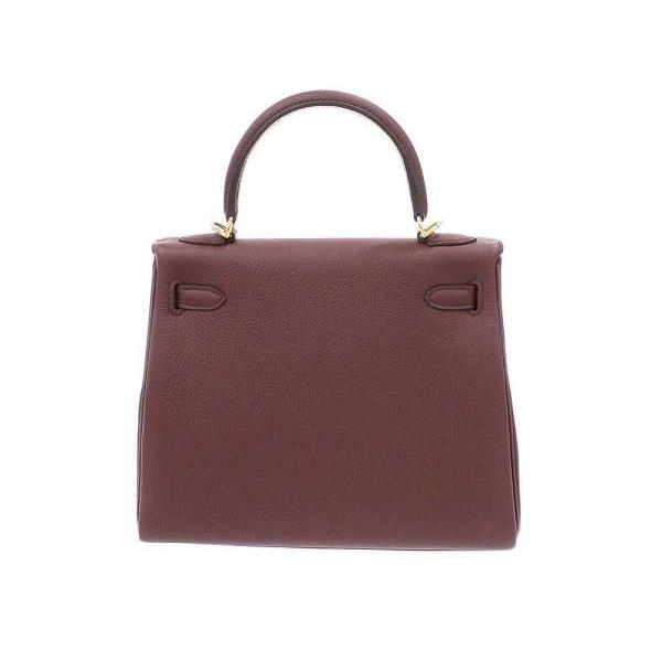 エルメス ハンドバッグ ケリー25 cm 内縫い ボルドー×ゴールド金具 
