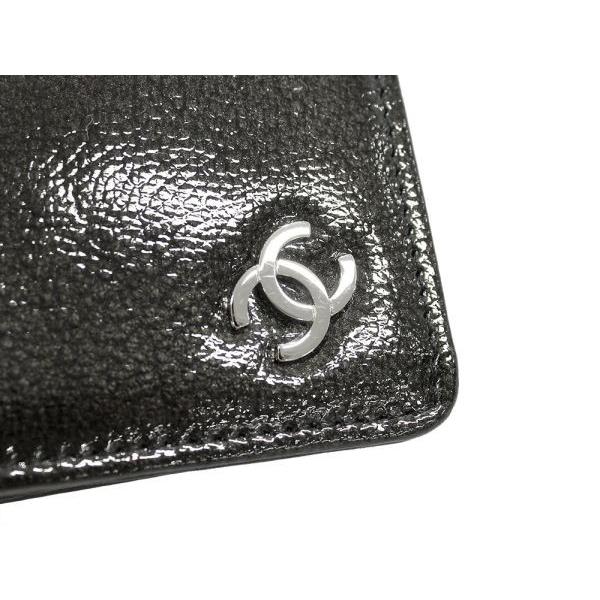 シャネル 長財布 ココマーク パテントレザー 二つ折り CHANEL 財布 黒｜gallery-rare｜04