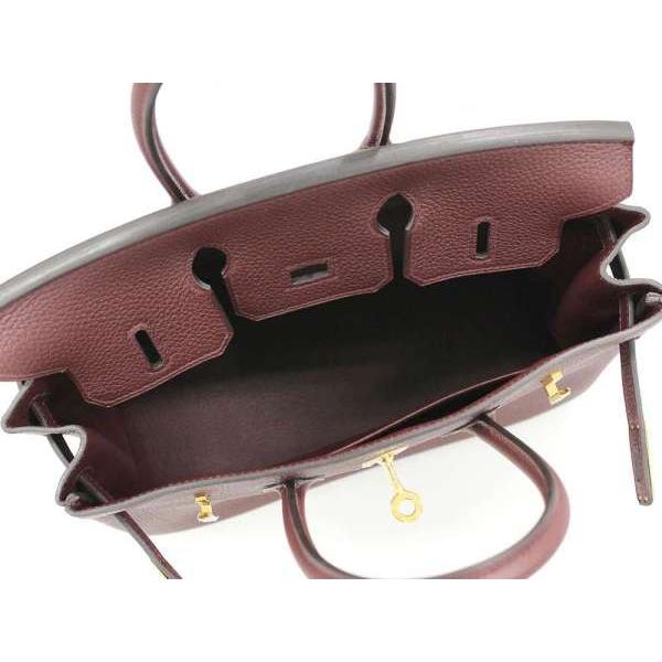 HERMES（エルメス） バーキン25 cm ハンドバッグ ボルドー×ゴールド