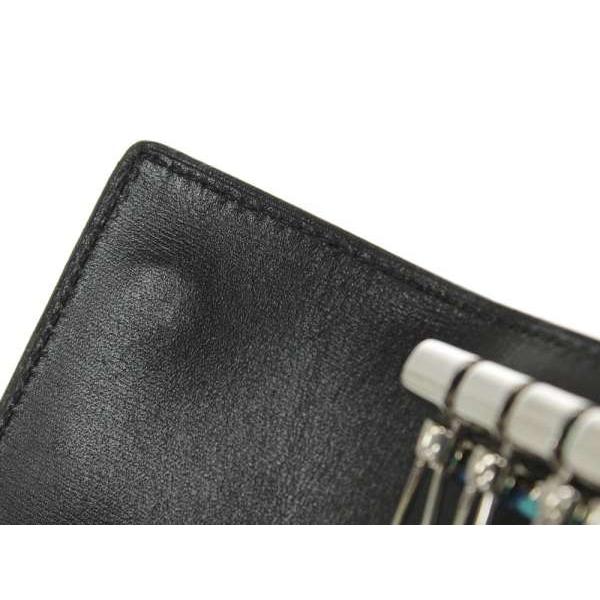 HERMES エルメス 4連キーケース エチュイ クレ4 ブラック×シルバー金具 