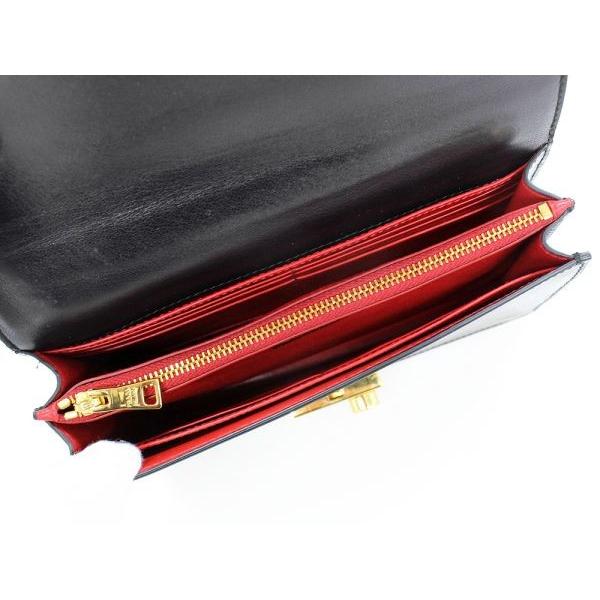 PRADA プラダ チェーンウォレット サフィアーノヴェルニック ブラック