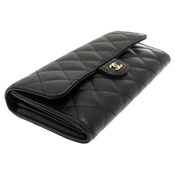 CHANEL（シャネル） 長財布 マトラッセ ココマーク ラムスキン A80758