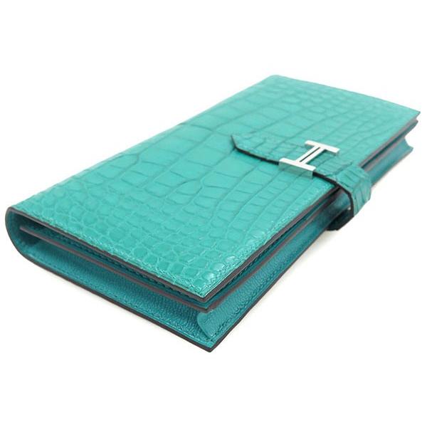 HERMES（エルメス） 長財布 ベアンスフレ マチ有り ブルーパオン