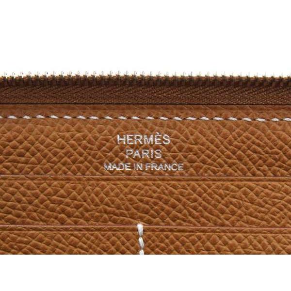 エルメス 長財布 アザップロング クラシック ゴールド×シルバー金具 ヴォーエプソン Q刻印 HERMES 財布｜gallery-rare｜06