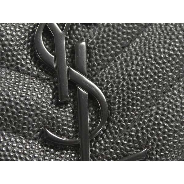 SAINT LAURENT PARIS(サンローランパリ) 財布美品  モノグラム・サンローランエンベロープ 393953 黒 チェーンウォレット/ストラップ取り外し可 レザー SAINT LAURENT PARIS】サンローランパリ『モノグラム サンローラン