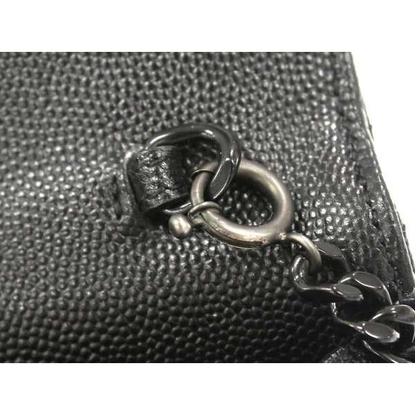 SAINT LAURENT PARIS(サンローランパリ) 財布美品  モノグラム・サンローランエンベロープ 393953 黒 チェーンウォレット/ストラップ取り外し可 レザー SAINT LAURENT PARIS】サンローランパリ『モノグラム サンローラン
