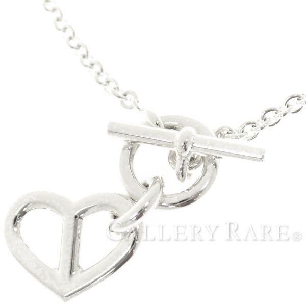 エルメスシルバーシェークダンクルネックレス ハート約45cm エルメスシルバーシェークダンクルネックレス ハート約45cm エルメス