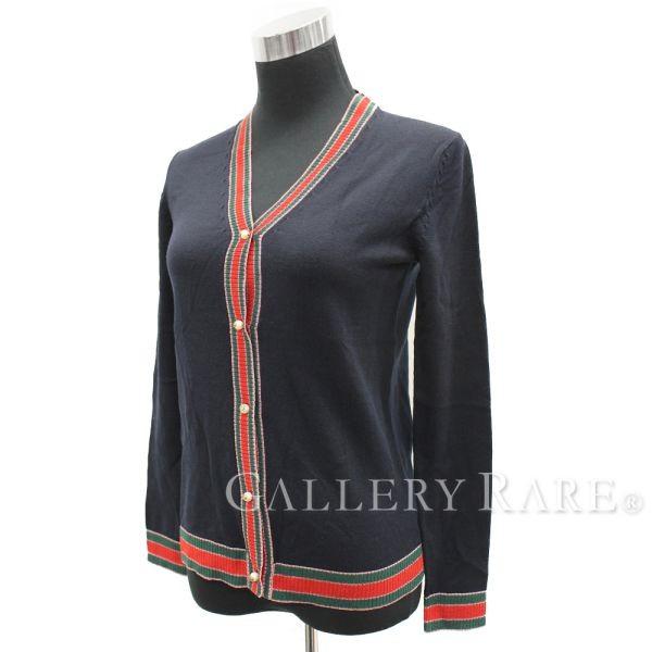 グッチ GUCCI ニット Vネック カーディガン GUCCI（グッチ） カーディガン メリノウールニット Vネック ウェブ