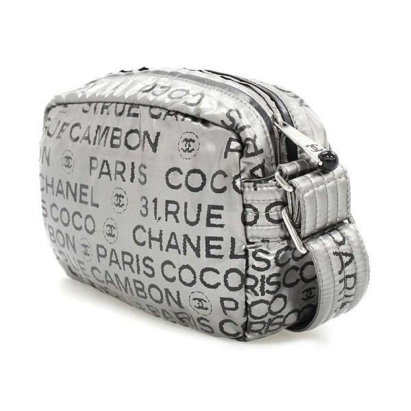 シャネル ショルダーバッグ アンリミテッド シルバー A46531 CHANEL ココマーク ロゴプリント ナイロン 斜め掛け｜gallery-rare｜02