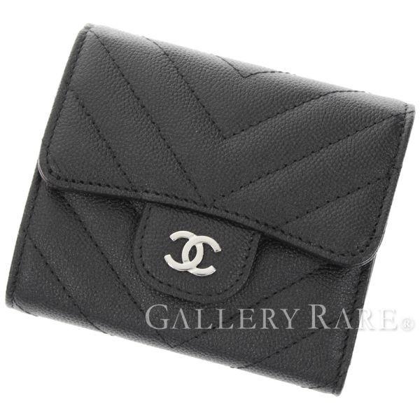 希少✨良品✨シャネル シェブロン ジッピーウォレット ココマーク Vキルティング CHANEL（シャネル） 財布 シェブロン Vステッチ キャビアスキン ココ