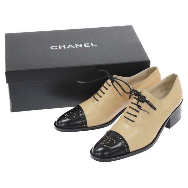 美品 シャネル パンプス 黒 36 1/2 ココマーク レース レディース CHANEL（シャネル） パンプス ココマーク レースアップ レディース