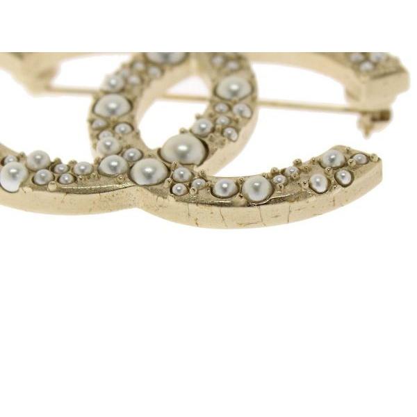 CHANEL シャネルブローチ パールマットゴールド