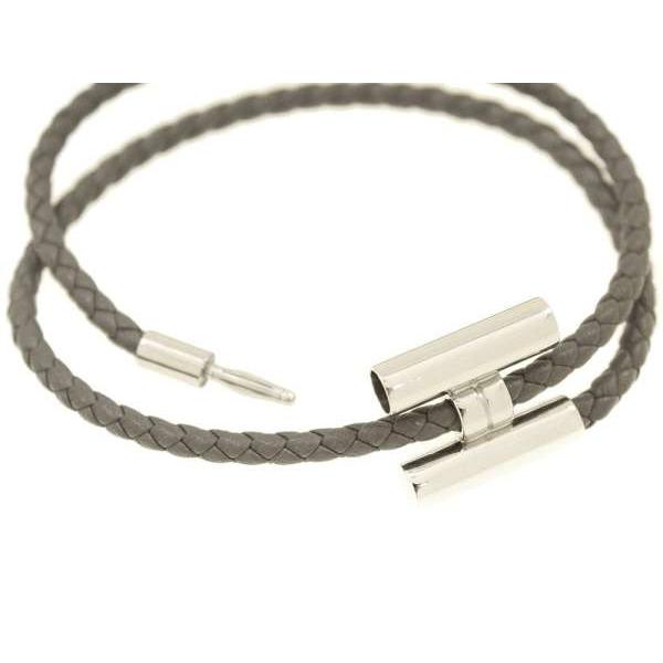 HERMES（エルメス） ブレスレット トゥルニ トレッセ グレー×シルバー