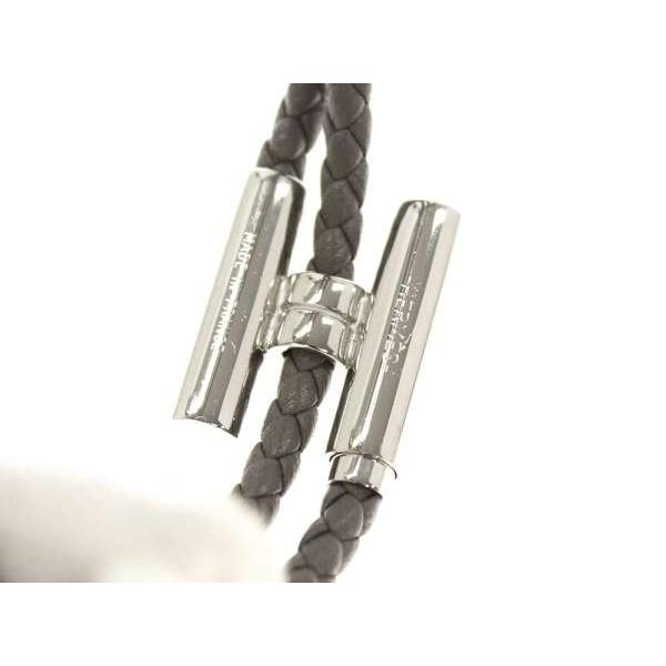HERMES（エルメス） ブレスレット トゥルニ トレッセ グレー×シルバー