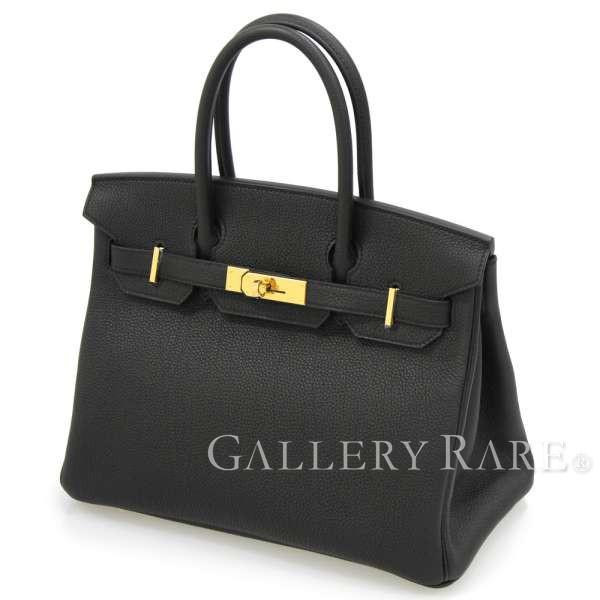 エルメス バーキン30 cm ハンドバッグ ブラック×ゴールド金具 トゴ C刻印 HERMES 黒 Birkin バッグ｜gallery-rare