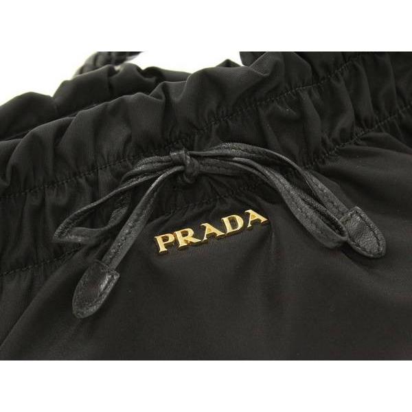 プラダ ハンドバッグ ワンショルダー ナイロン リボン ブラック BR4237 PRADA バッグ 黒｜gallery-rare｜10