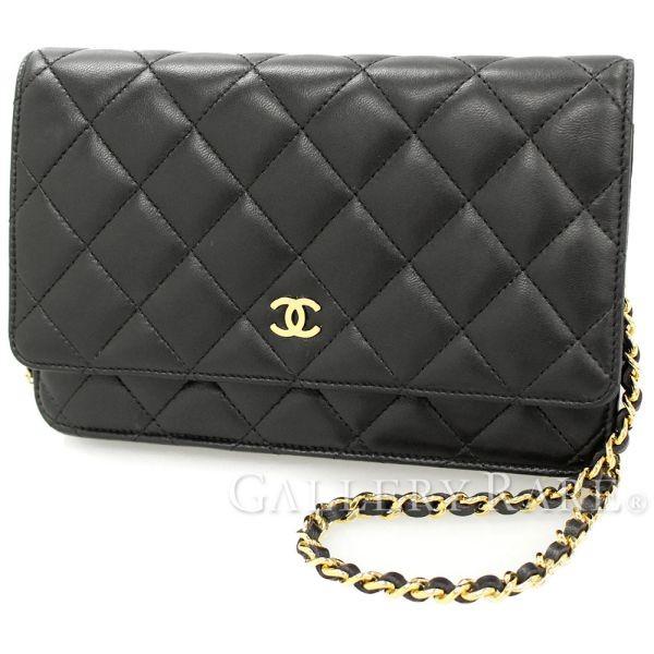 シャネル チェーンウォレット マトラッセ ココマーク ブラック ラムスキン A 財布 チェーンショルダーバッグ Jsonic Ca