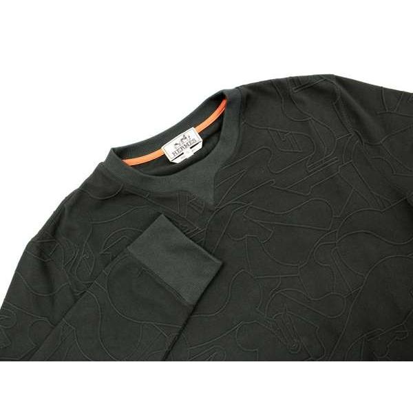 HERMES（エルメス） トレーナー 長袖 馬柄 ホース コットン ブラック