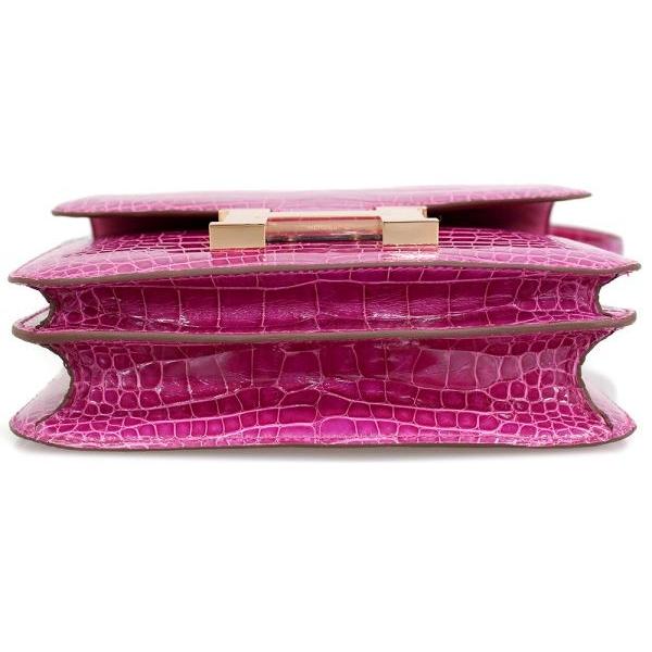 エルメス HERMES コンスタンス3　18 D刻 ローズシェヘラザード　GD金具 アリーゲーター レディース ショルダーバッグ エルメス HERMES コンスタンス3 18 D刻 ローズシェヘラザード GD金具