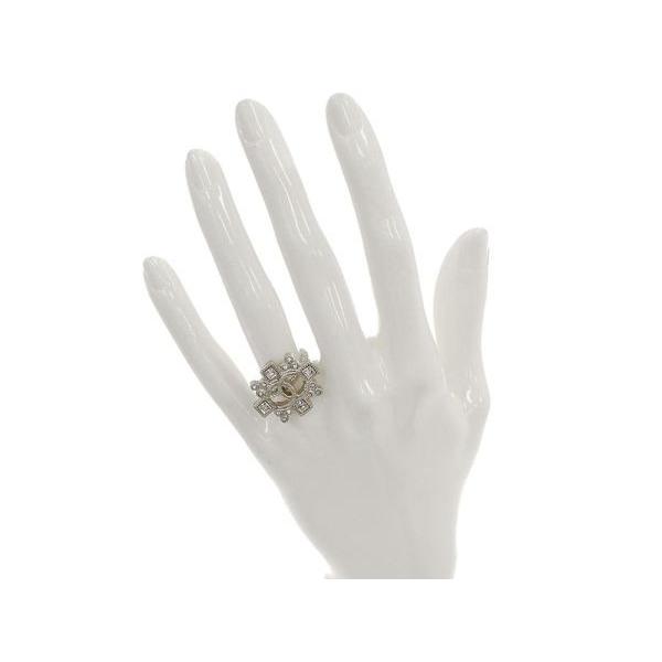 CHANEL シャネル リング スクエアライン ココマーク ラインストーン