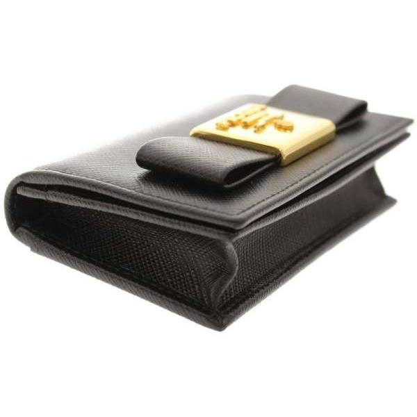 プラダ saffiano fiocco カードケース名刺入れリボン新品同様