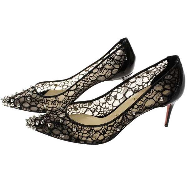ルブタン レースパンプス スパイク スタッズ