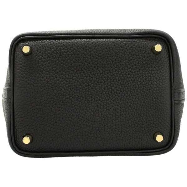 HERMES（エルメス） ハンドバッグ ピコタンロックPM ブラック×ゴールド
