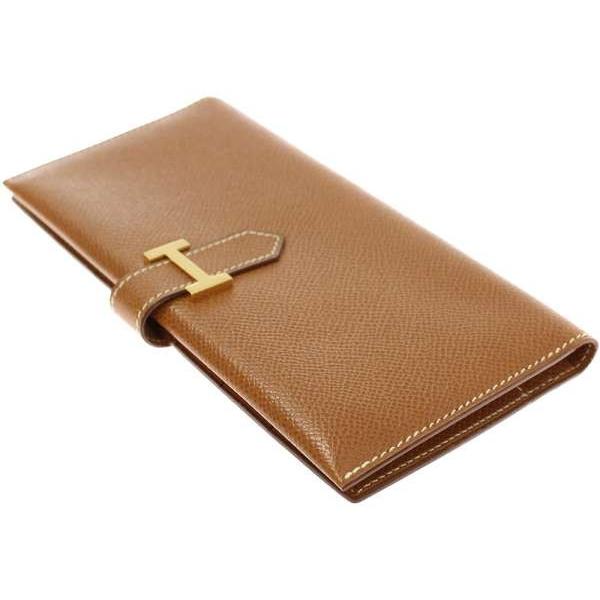 エルメス 旧型 ゴールド金具 クシュベル ベアン クラシック 長財布 □B刻印 HERMES（エルメス） 長財布 ベアン クラシック マチ無し ゴールド