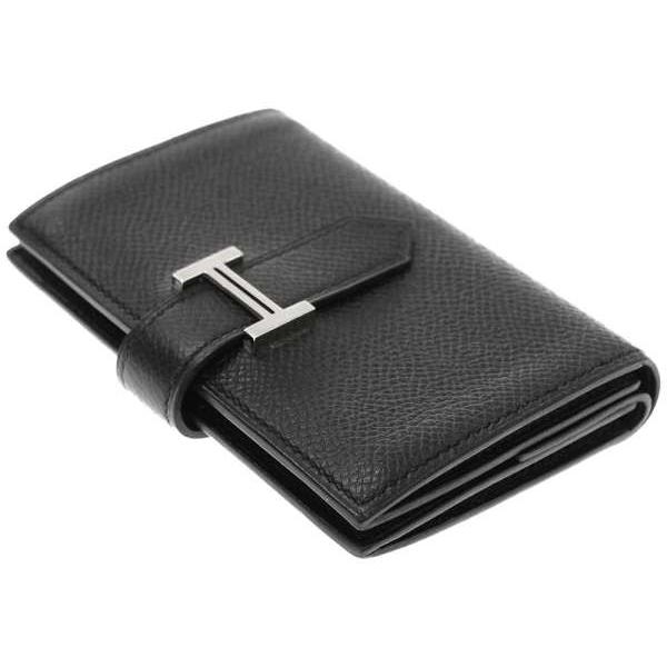エルメス ベアン カードケース ブラック ヴォーエプソン 黒 コンパクト名刺入れ HERMES（エルメス） カードケース ベアン コインケース付 ブラック