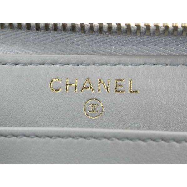 シャネル 長財布 パイソン ココマーク ラウンドファスナー CHANEL 財布 エキゾチックレザー グレー｜gallery-rare｜12