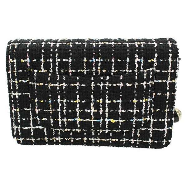 CHANEL シャネル チェーンウォレット マトラッセ ココマーク ツイード キルティング A33814 財布 黒 : GALLERY ...