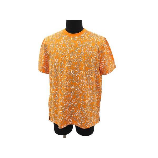 HERMES（エルメス） Tシャツ エトリエ 半袖 オレンジ メンズサイズL