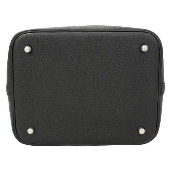 HERMES（エルメス） ハンドバッグ ピコタンロックMM ブラック×シルバー